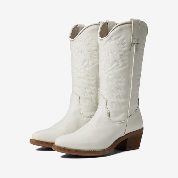 New Steve Madden Hayward White Leather Western Boots size 9 - Picture 1 of 9